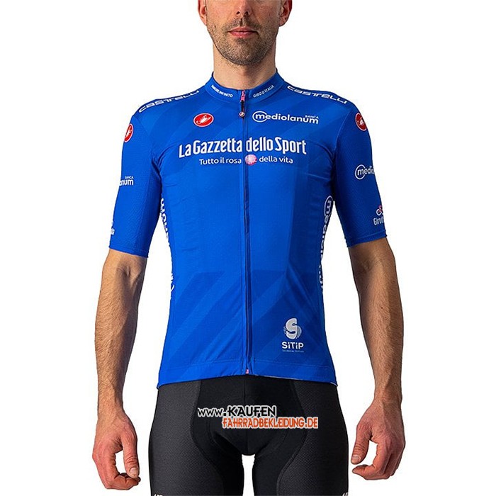 2021 Giro d'Italia Kurzarmtrikot und Kurze Tragerhose Blau